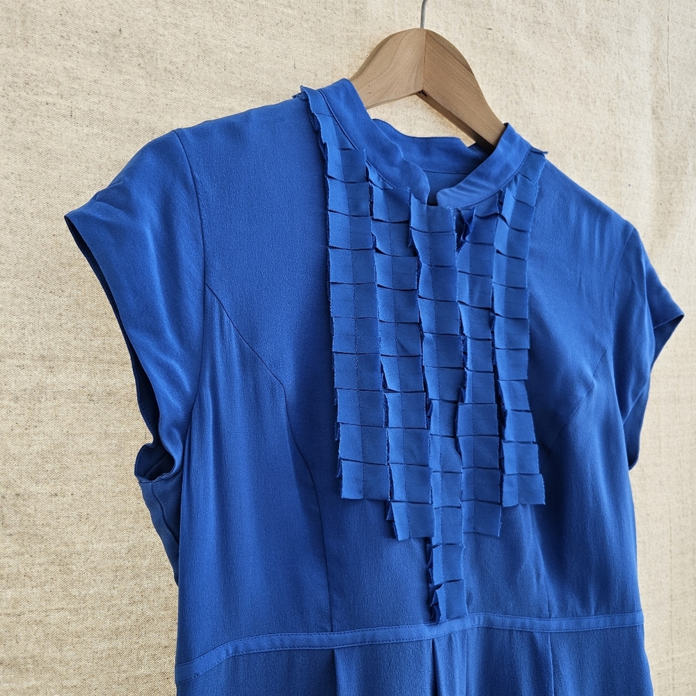NWT TED BAKER Size 3 Cobalt Blue Gusadi Silk Dress - Picture 4 of 16
